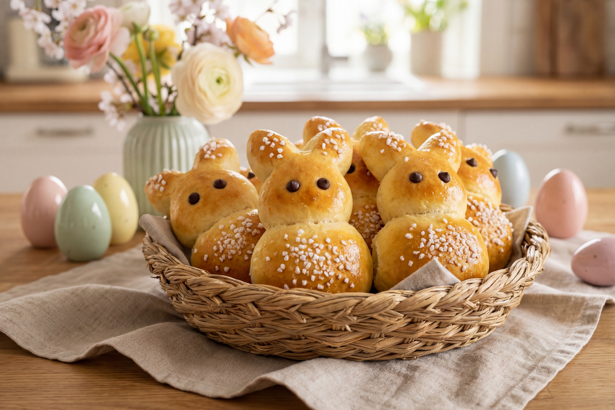 Saftige Osterhasen aus Quark-Öl-Teig