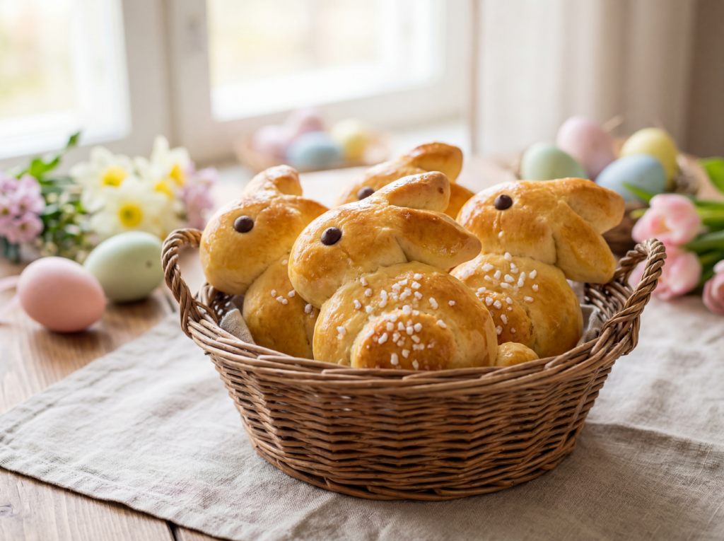 Saftige Osterhasen aus Quark-Öl-Teig